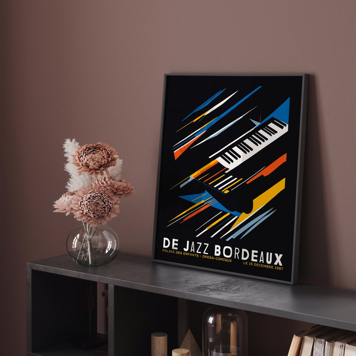 De Jazz Bordeaux 1987 Geometric Poster