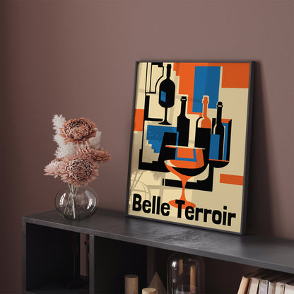 Belle Terroir French Wine Retro Poster