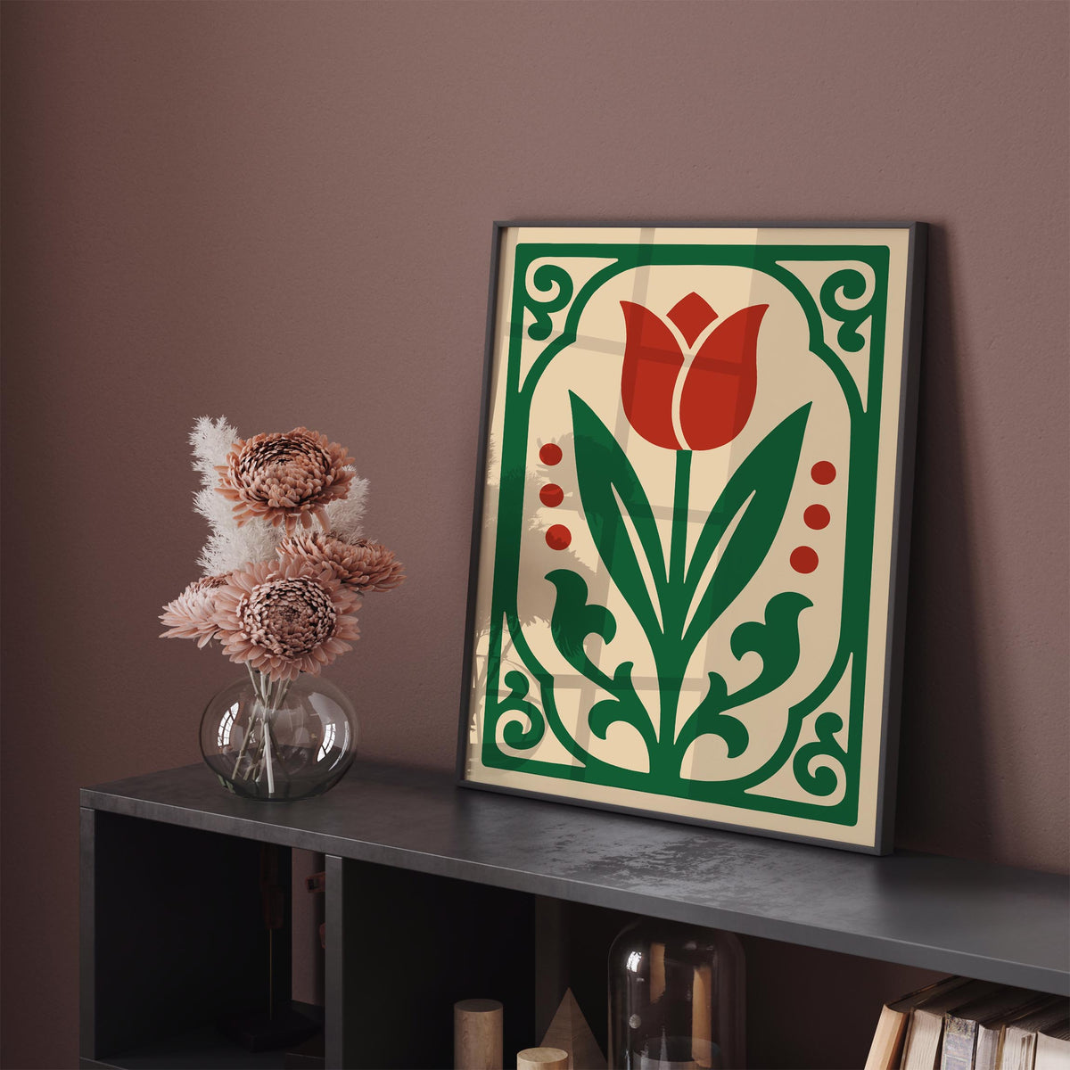 Red Tulip Flower Poster