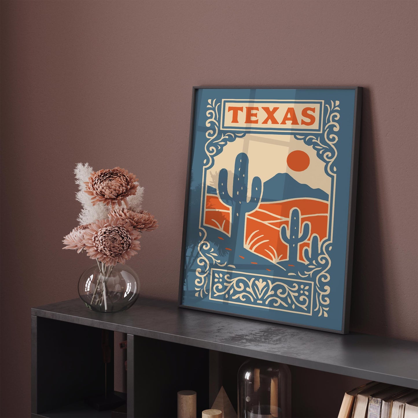 Texas Landscape Travel Poster - Country Style Home Decor