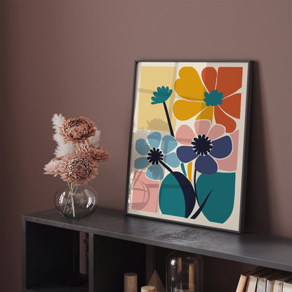 Colorful Cut Outs Flowers Poster