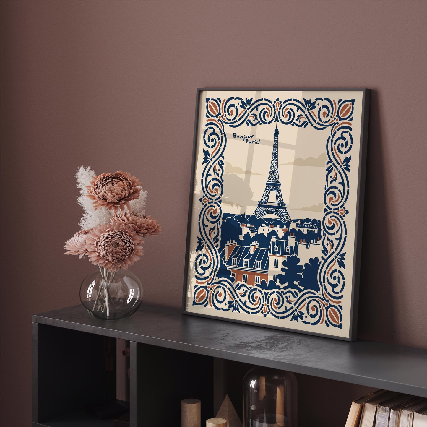 Bonjour Paris Travel Poster
