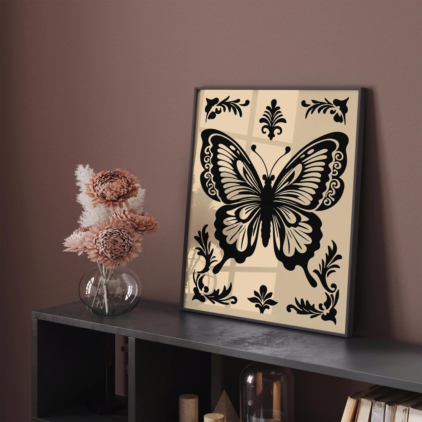 Black Butterly Eclectic Wall Art Print