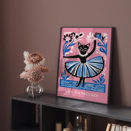 Cat Ballerina Wall Art Print