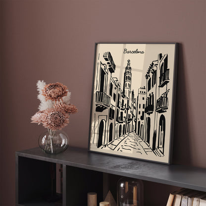 Barcelona Cityscape Poster