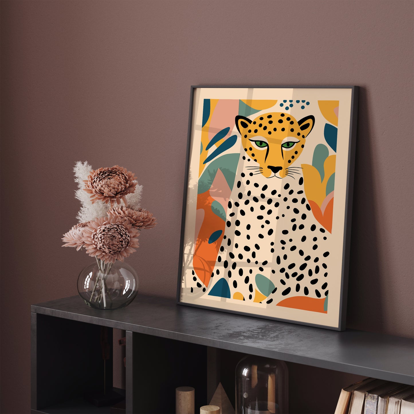 Vintage Cheetah Portrait Wall Art