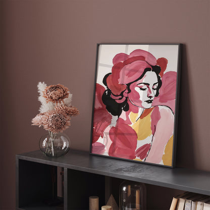 Artistic Woman Portrait Living Room Wall Art