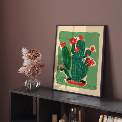 Retro Mid-Century Cactus Art Print