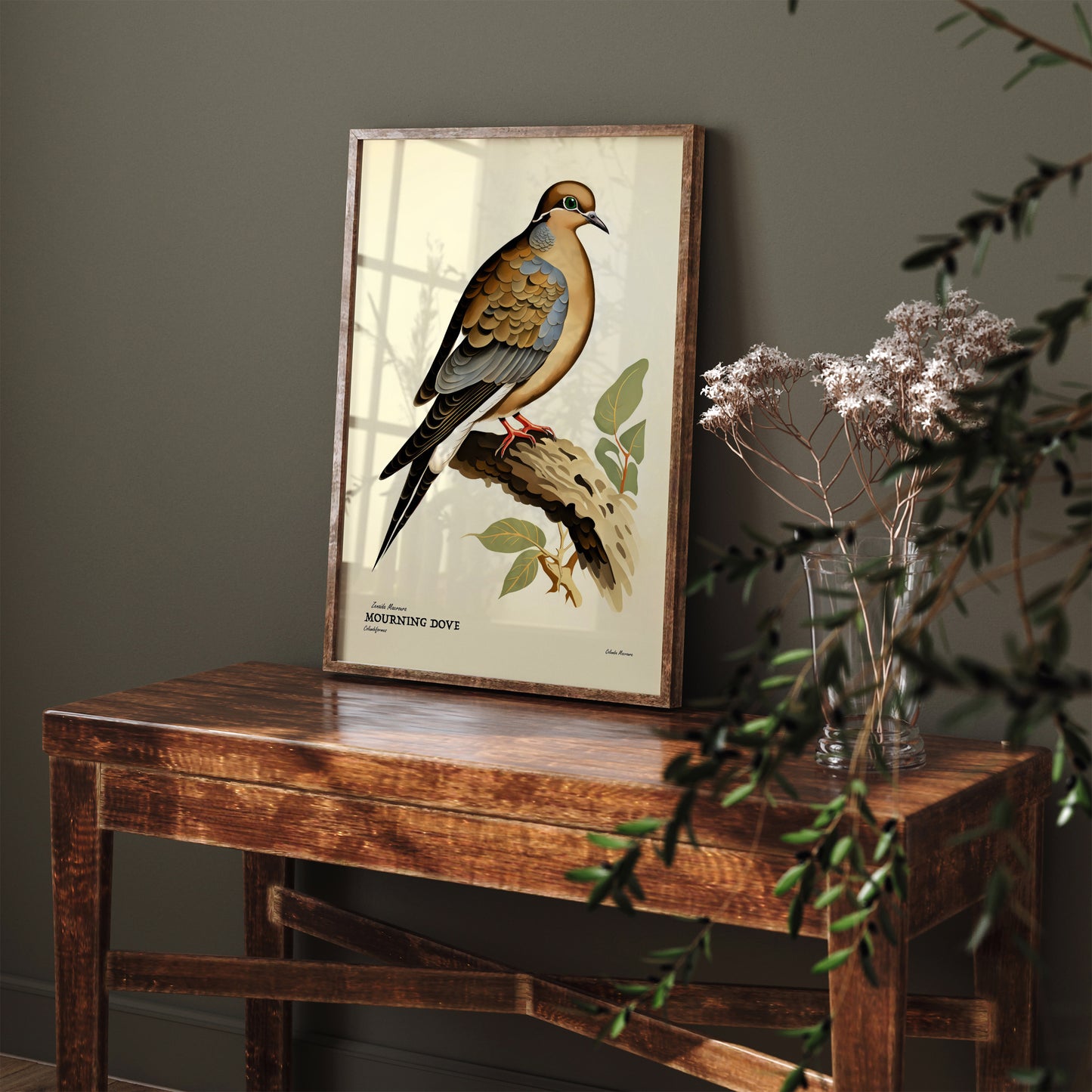 Vintage Mourning Dove Bird Poster