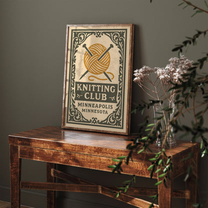 Knitting Club, Minneapolis Minnesota Print