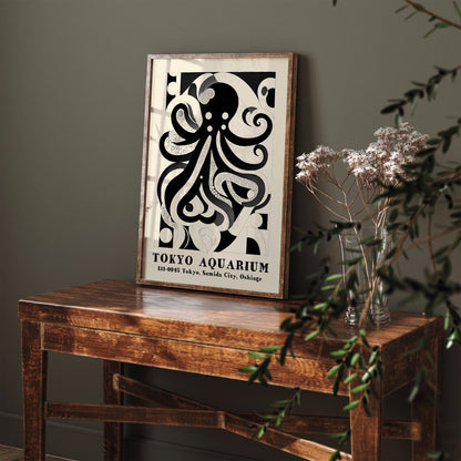 Tokyo Aquarium Black and White Poster