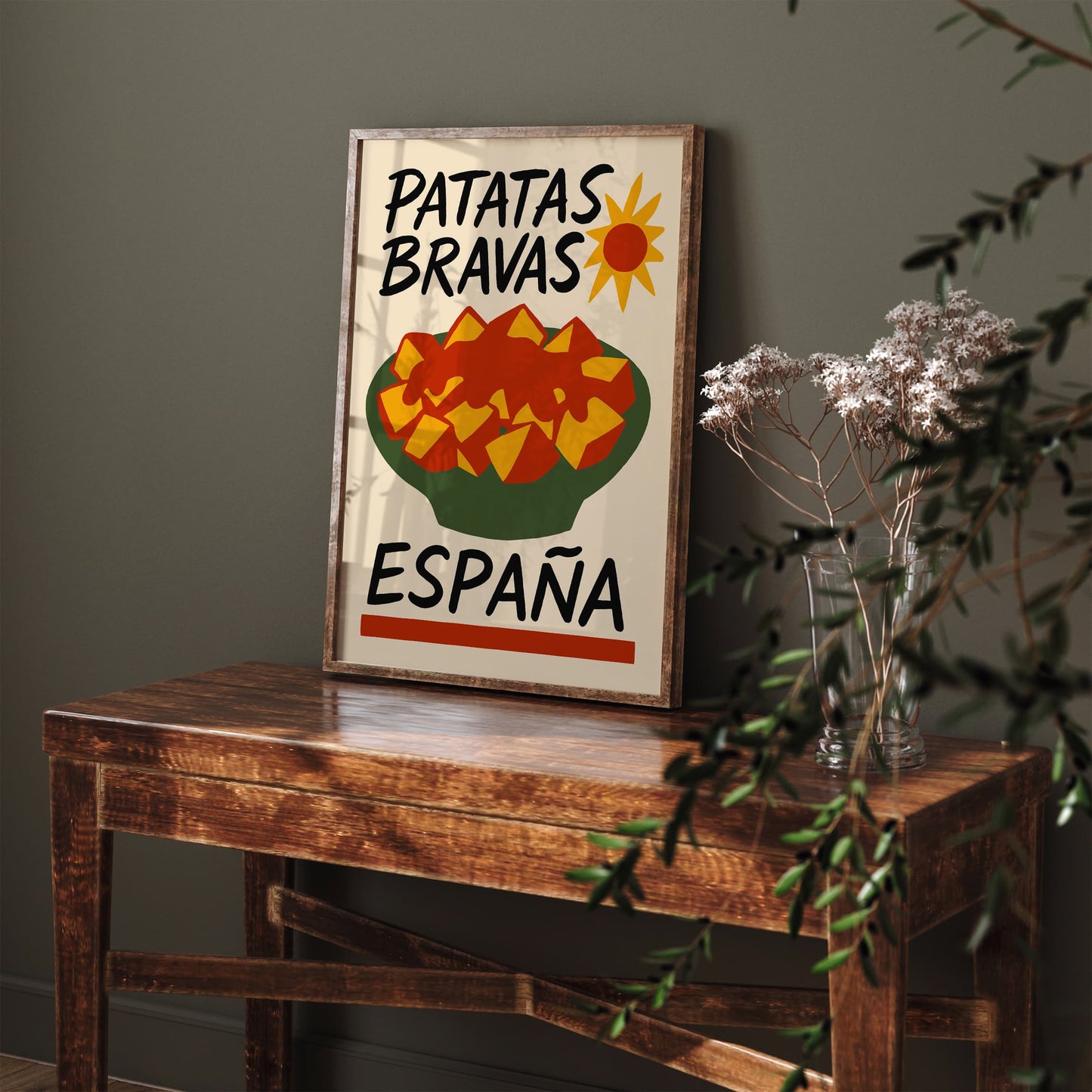 Patatas Bravas Espana Poster for Kitchen Wall Decor