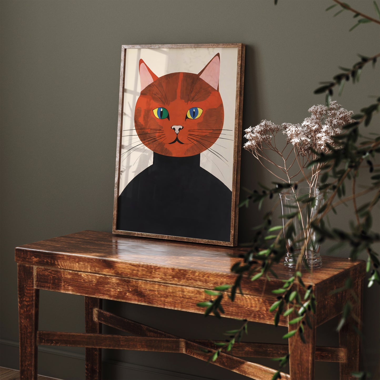 Retro Orange Cat Poster