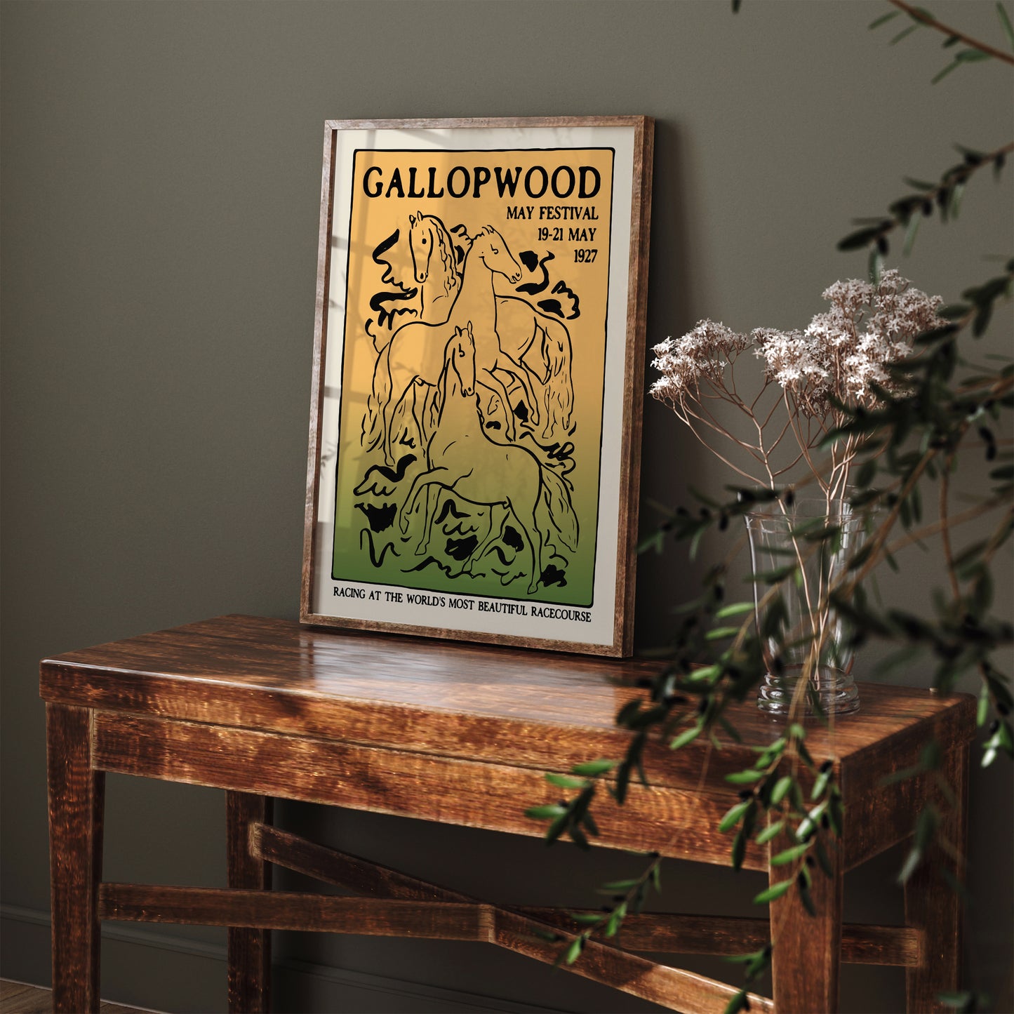 Gallopwood Vintage Horse Racing Poster