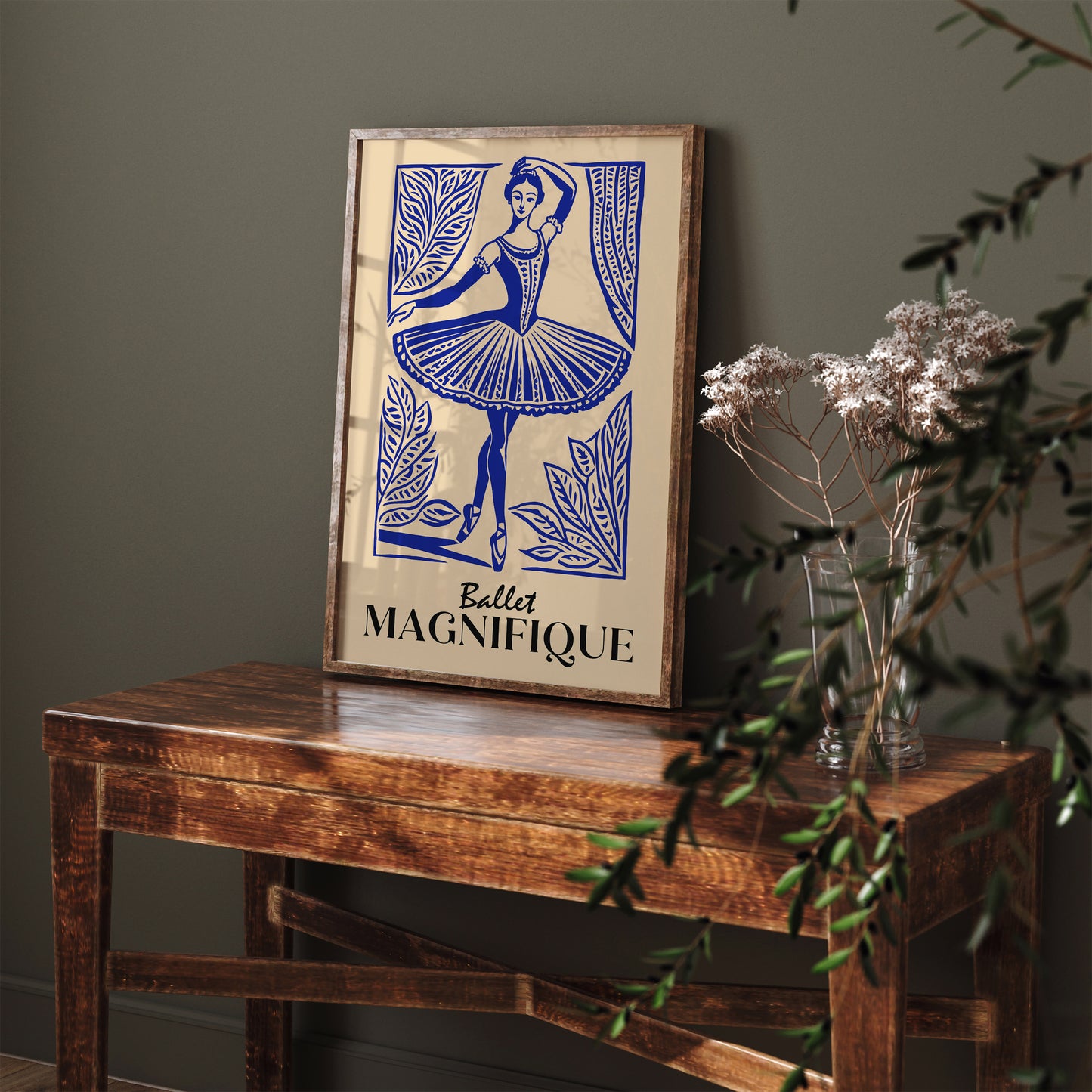 Blue Ballet Ballerina Dance Poster
