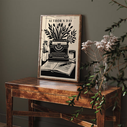 National Authors Day Poster - November 1st Literary Wall Art