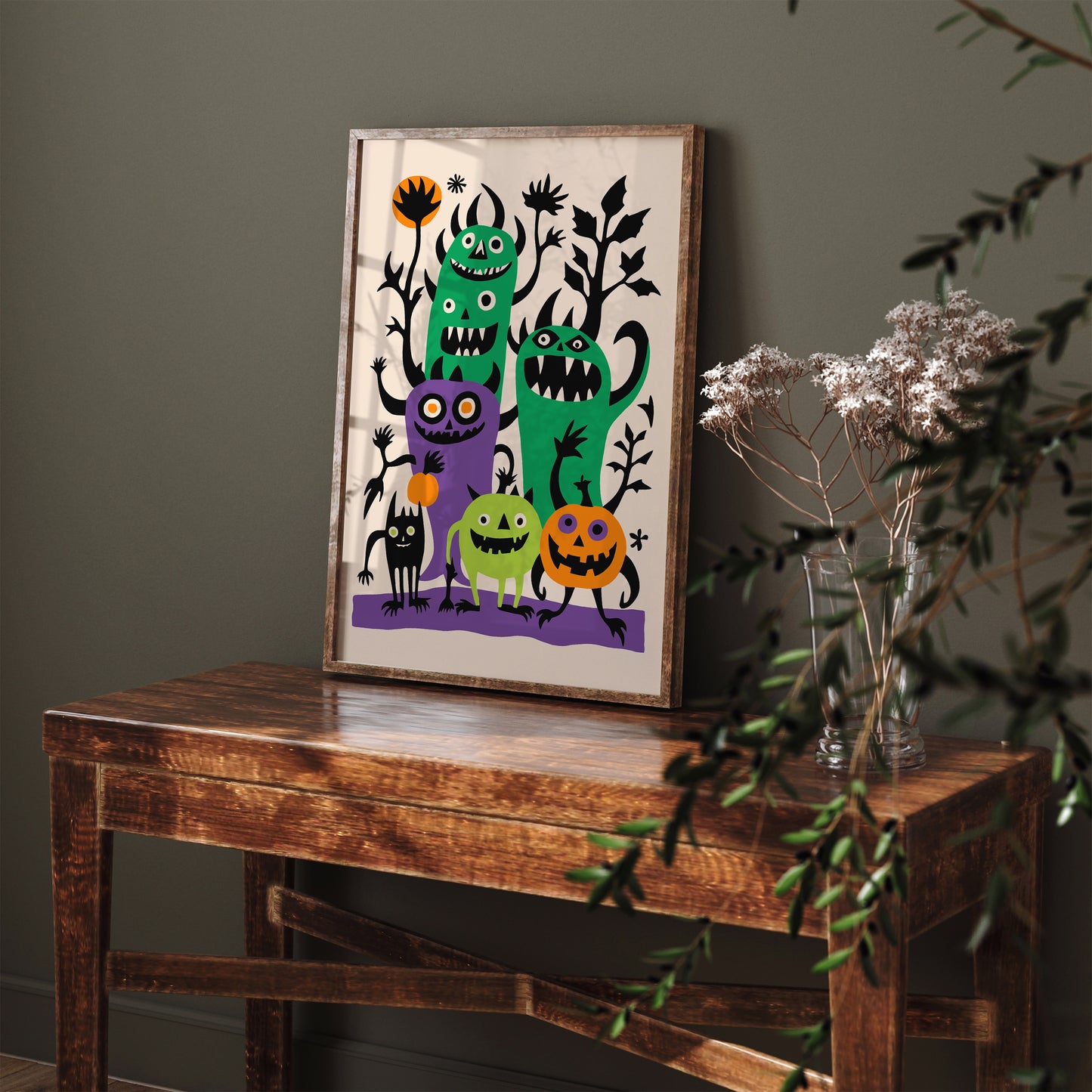 Colorful Monsters Art Print Kids Room Decor