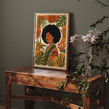 Bohemian Afro Woman Poster