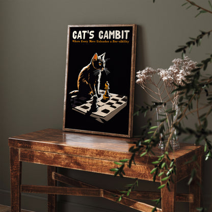 Cat's Gambit Chess Poster