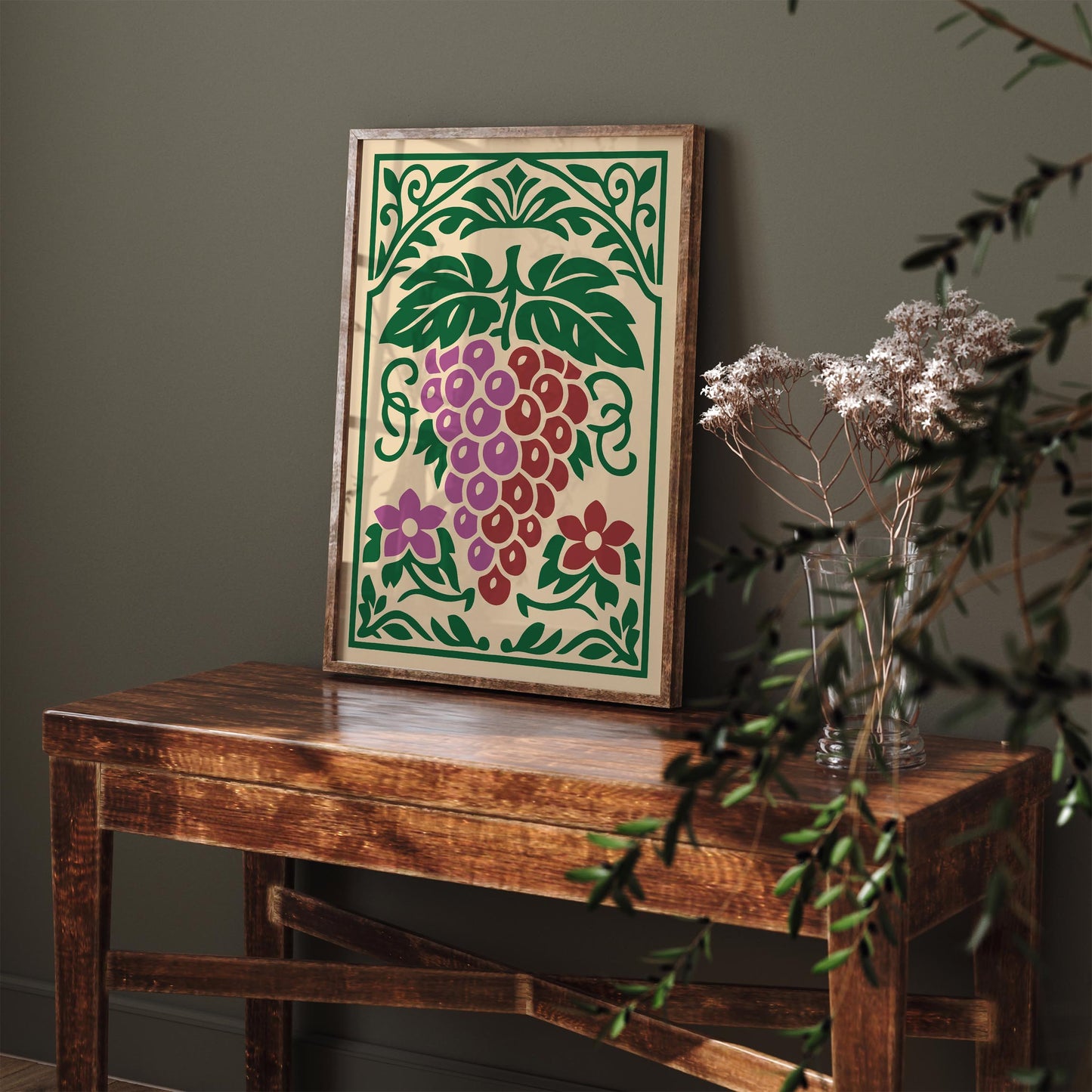 Vine Fruit Kitchen Wall Art Print – Botanical Kitchen Decor