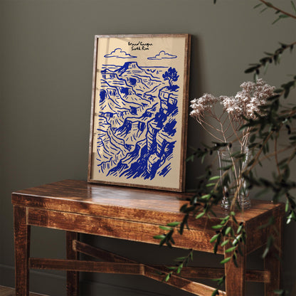 Grand Canyon Poster - Blue Arizona Landscape Wall Art