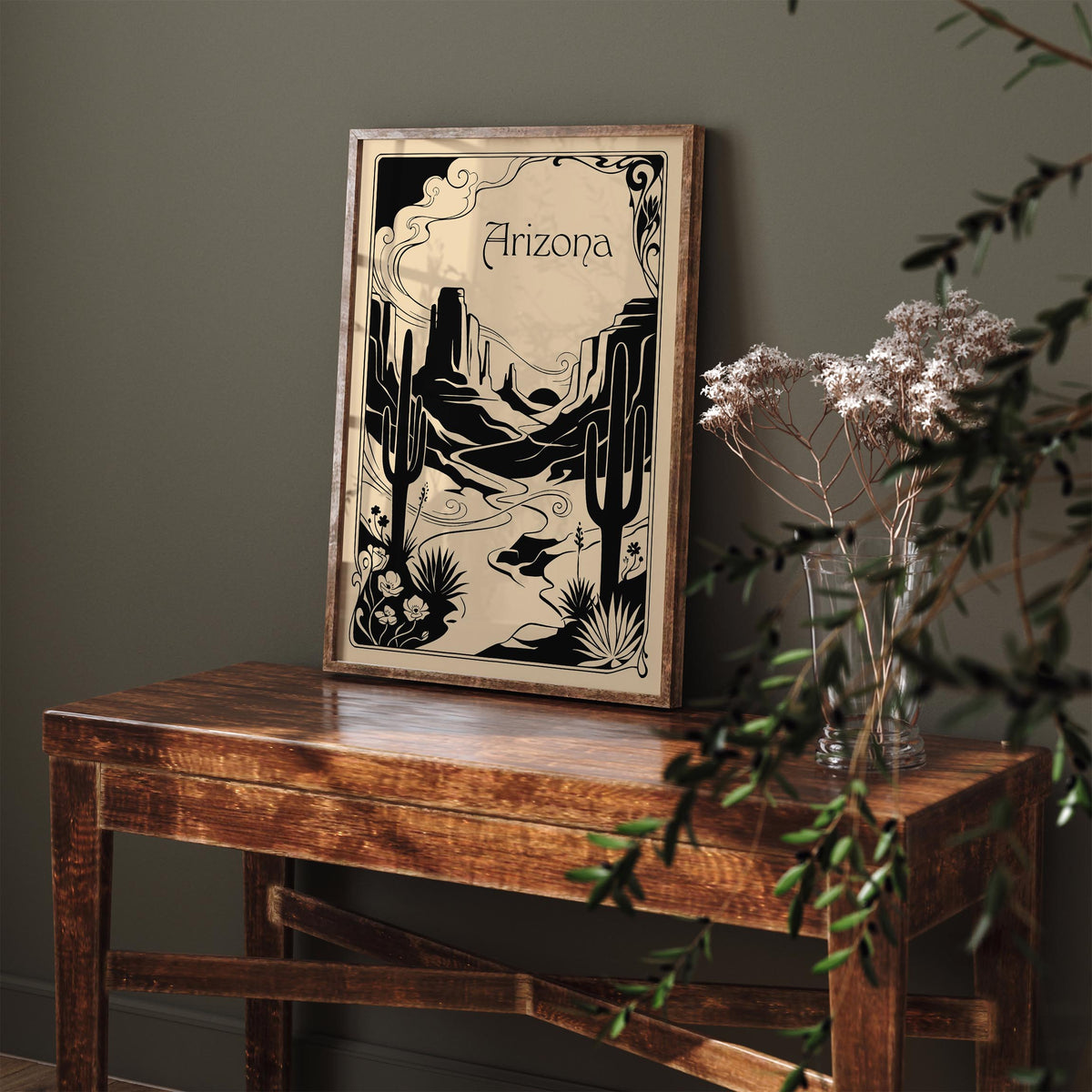 Arizona Black Ink Travel Poster