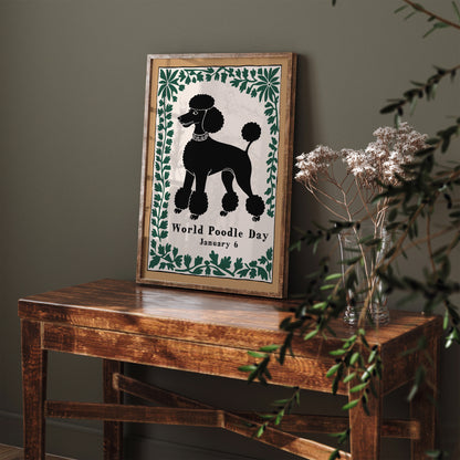 Poodle Dog Day Vintage Poster