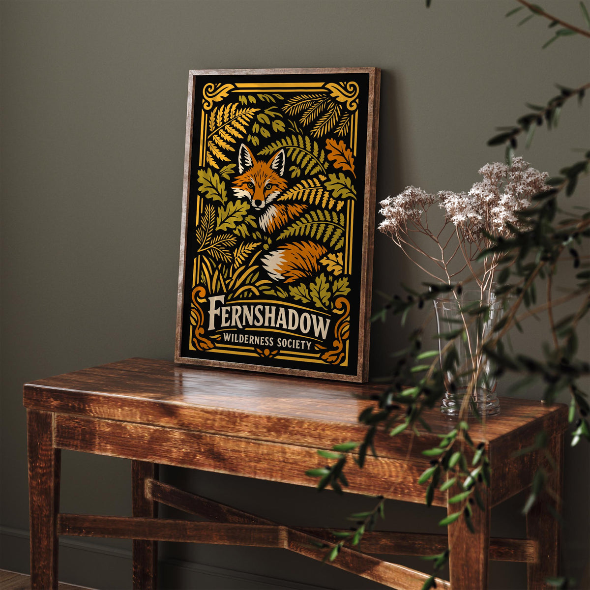 Fernshadow Wilderness Society Nature Art Poster