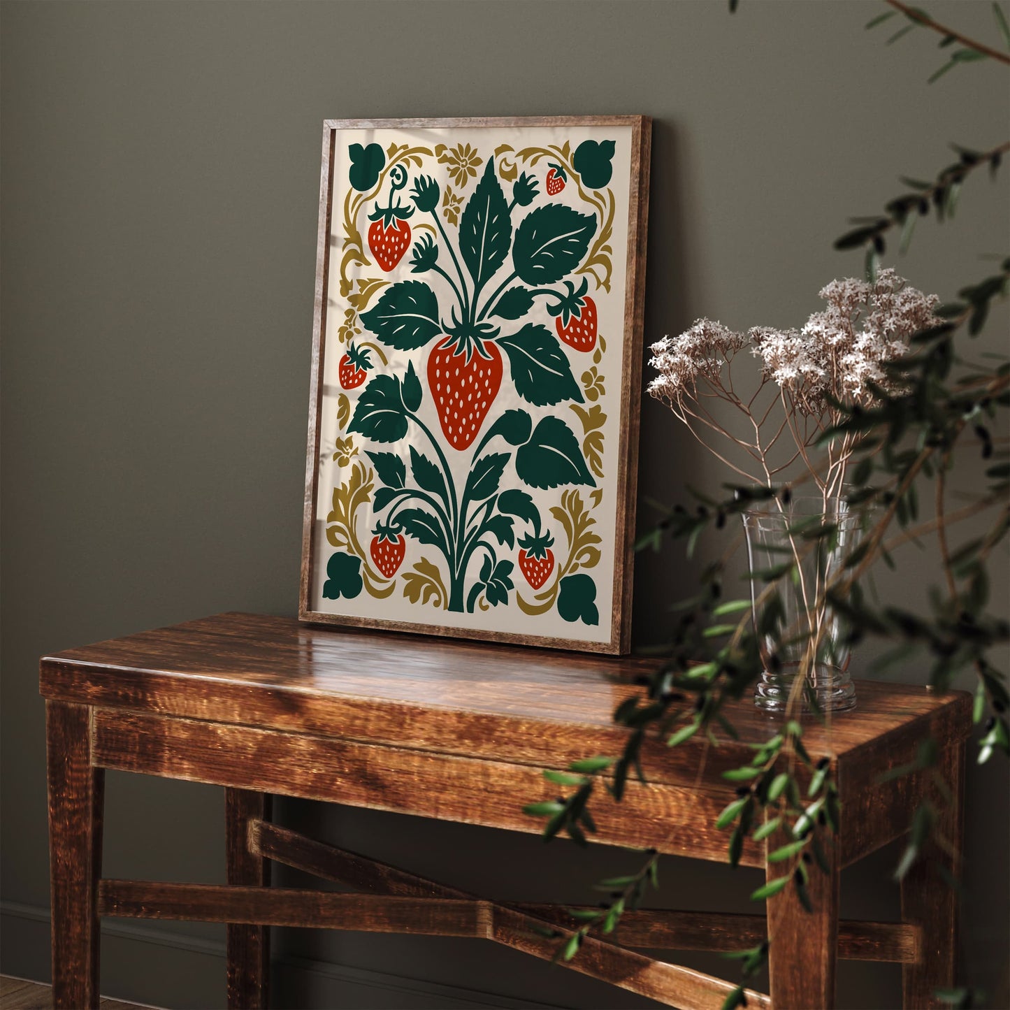 Strawberry Kitchen Print – Vintage Style