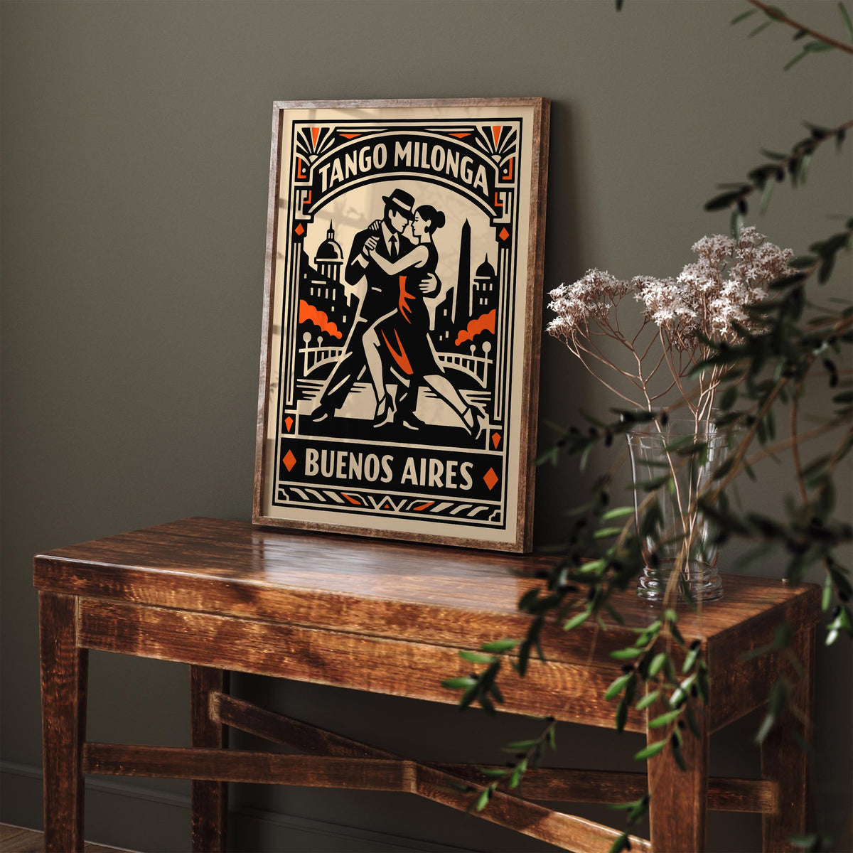 Buenos Aires Tango Milonga Vintage Art Poster