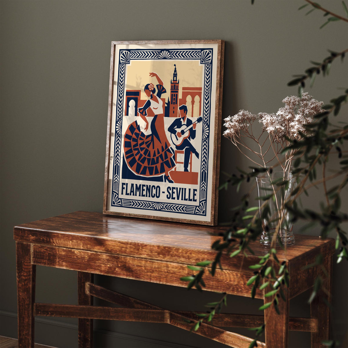 Seville Flamenco Retro Music Art Poster