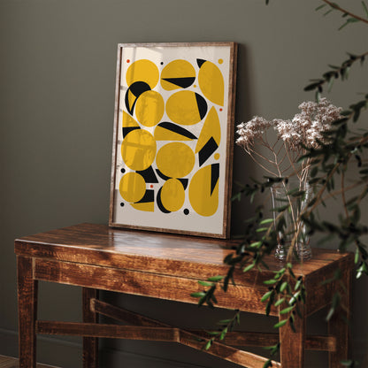 Yellow Mid Century Abstract Print 2025