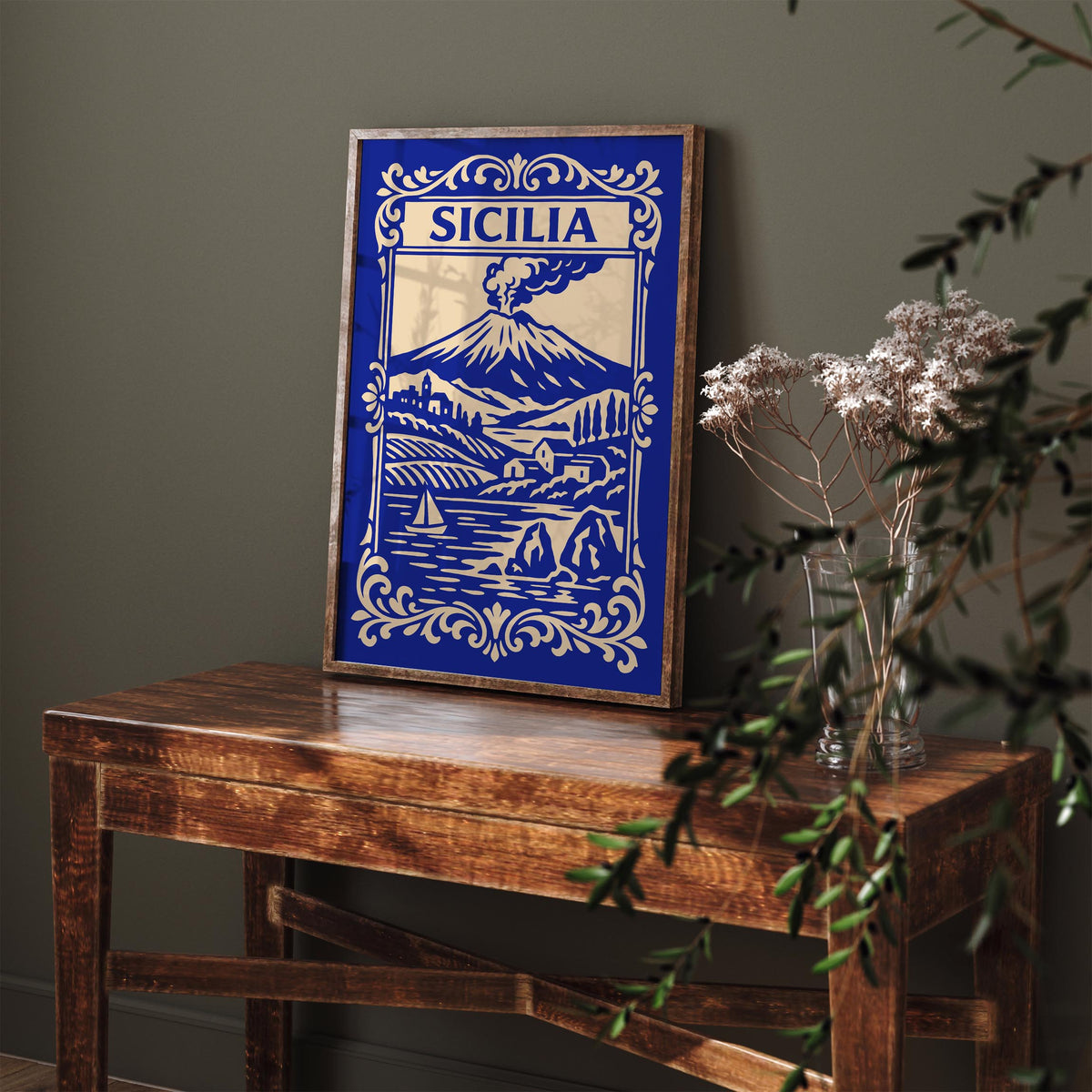 Mount Etna Sicily Landscape Poster