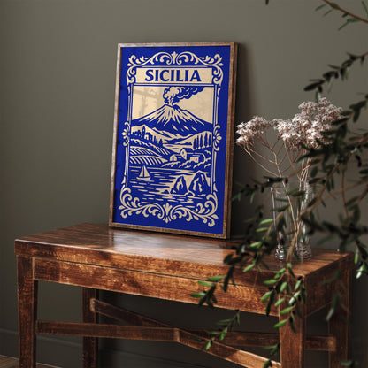 Mount Etna Sicily Landscape Poster