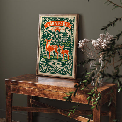 Nara Park Japan Travel Poster