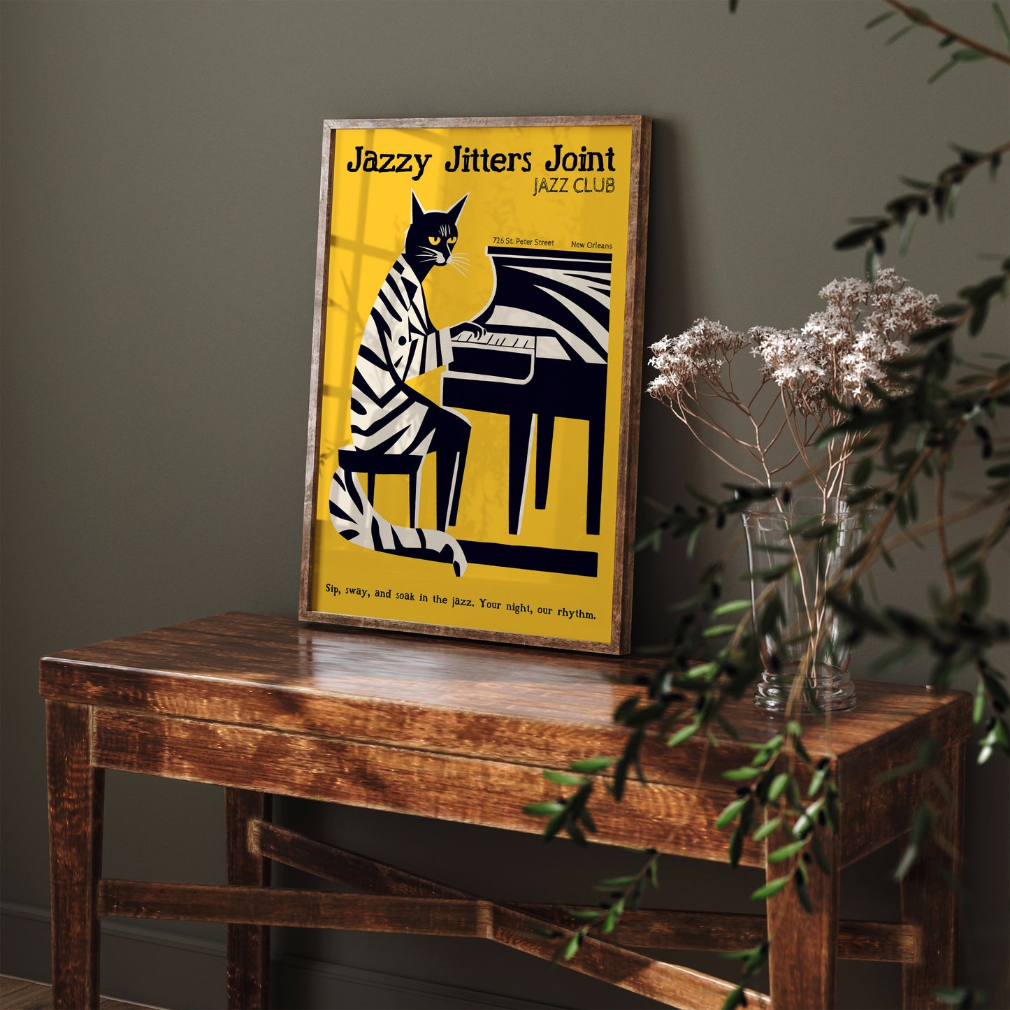 Jazzy Jitters Music Club New Orleans Poster