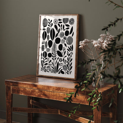 Black & White Abstract Poster Print