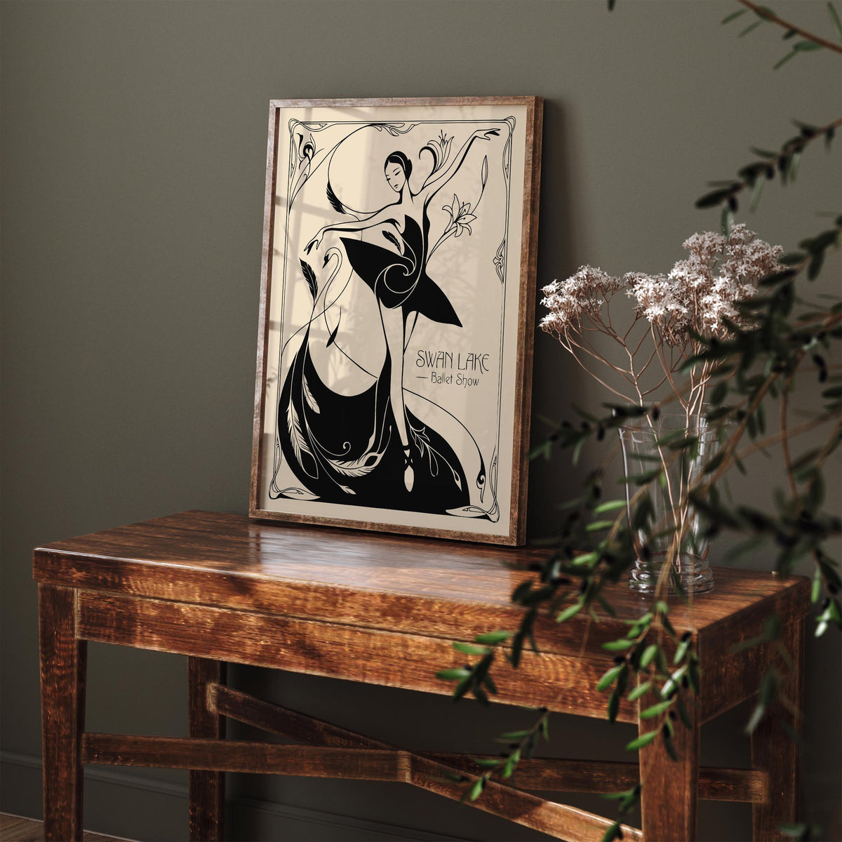 Swan Lake Ballet Art Nouveau Poster