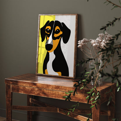 Retro Dachshund Ilustrated Poster