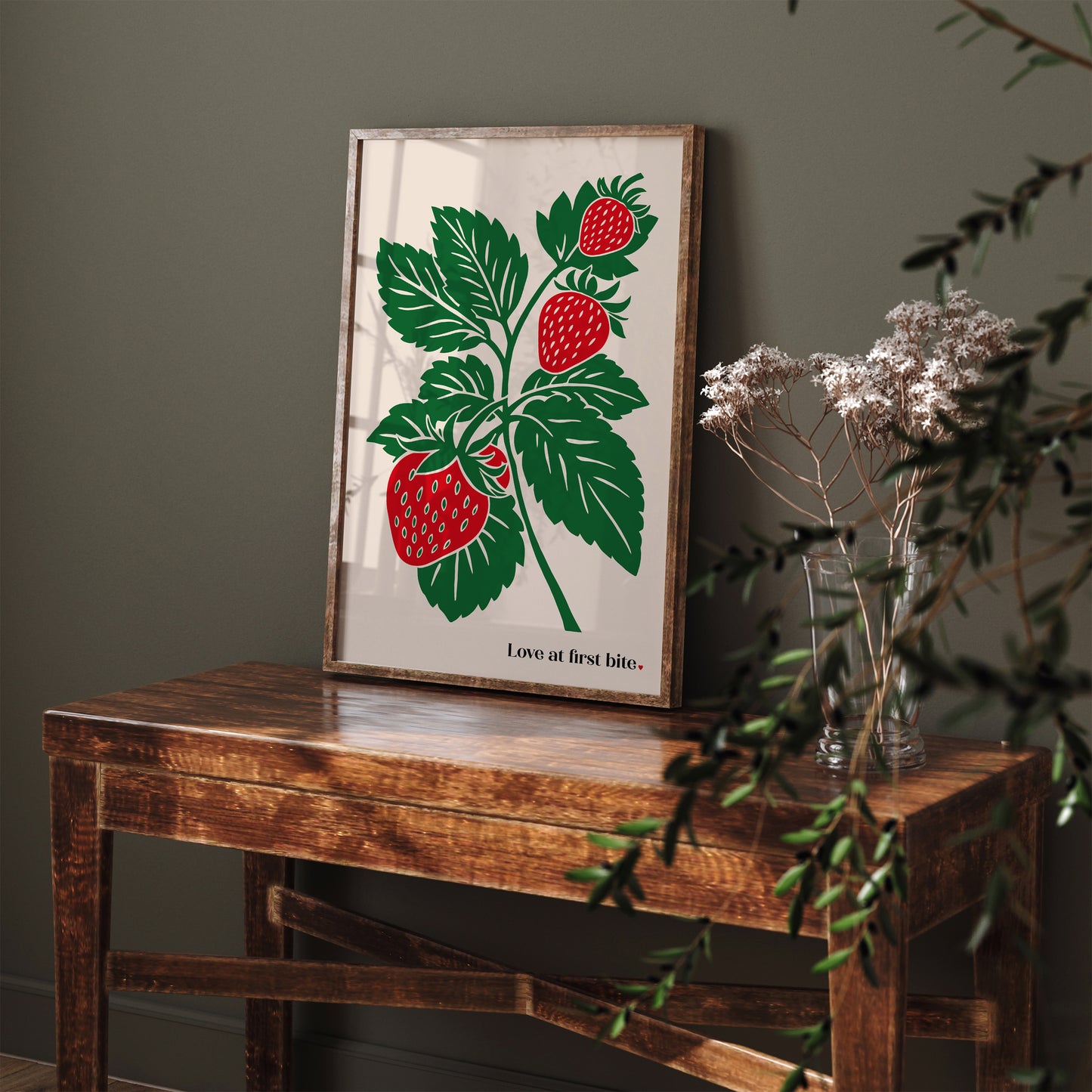 Love at first bite - Strawberry Art Print