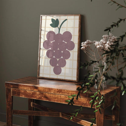 Grapes Illustration - Scandinavian Kitchen Wall Art Print