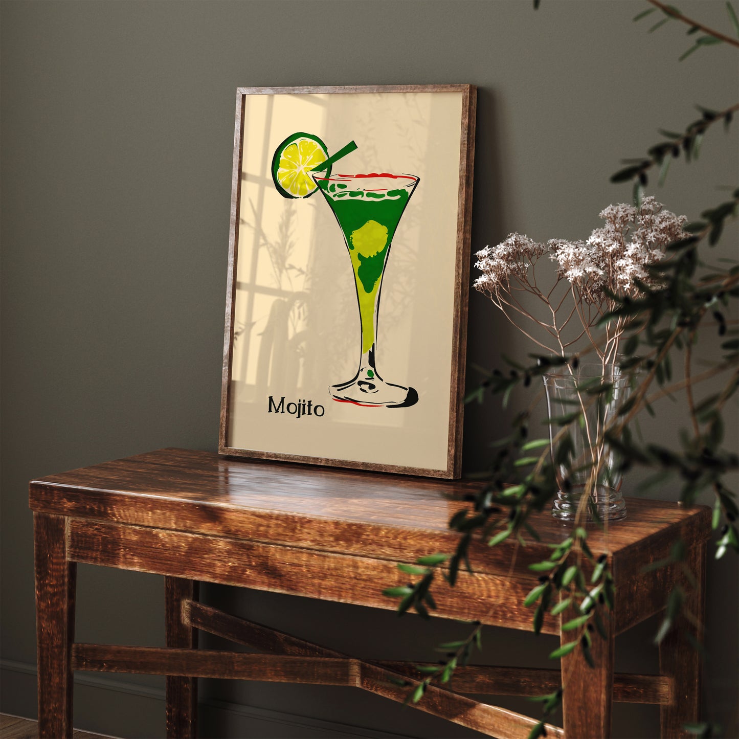 Mojito Cocktail Retro Poster