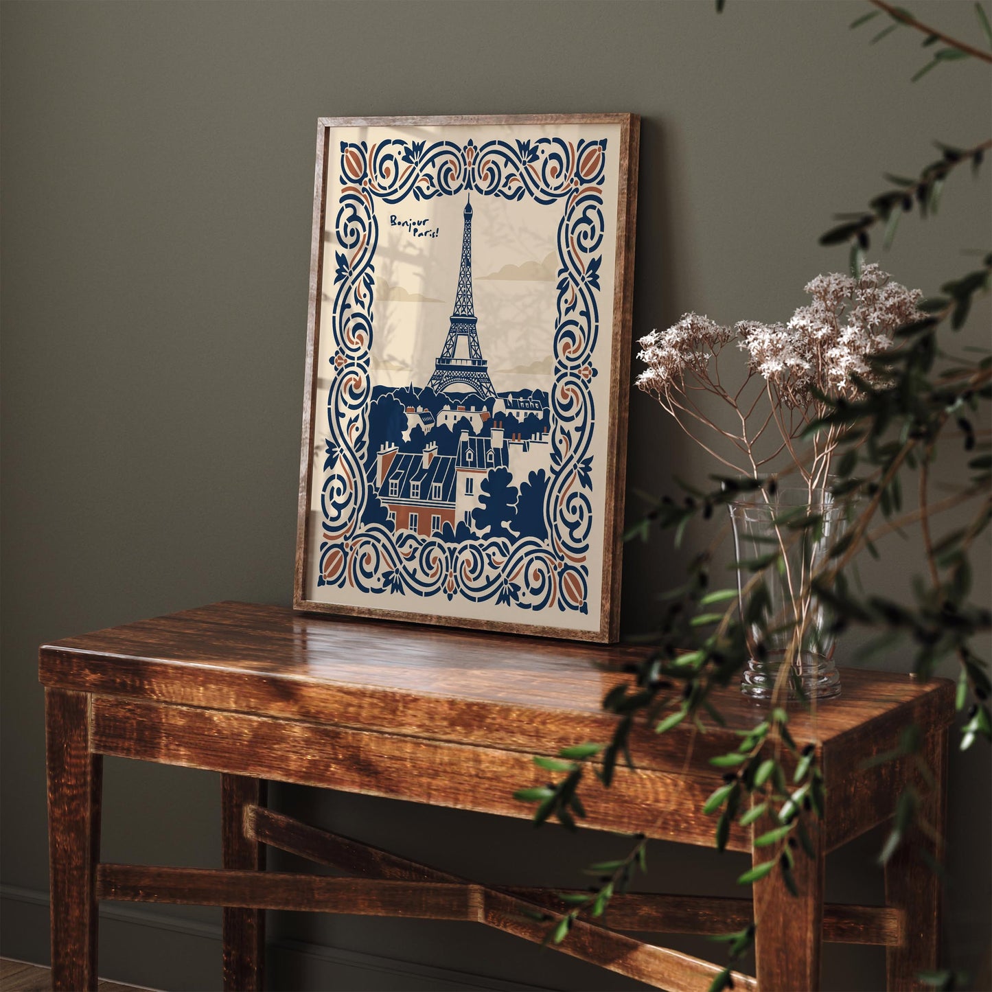 Bonjour Paris Travel Poster