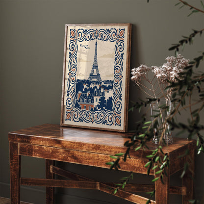 Bonjour Paris Travel Poster