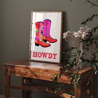 Horwy - Cute Cowgirl Pink Shoes Poster