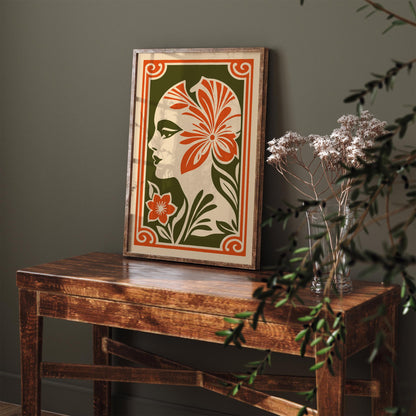 Art Deco Woman Portrait Poster