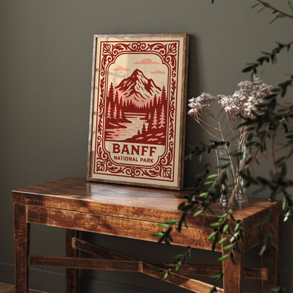 Banff National Park Poster - Rococo Landscape Travel Print