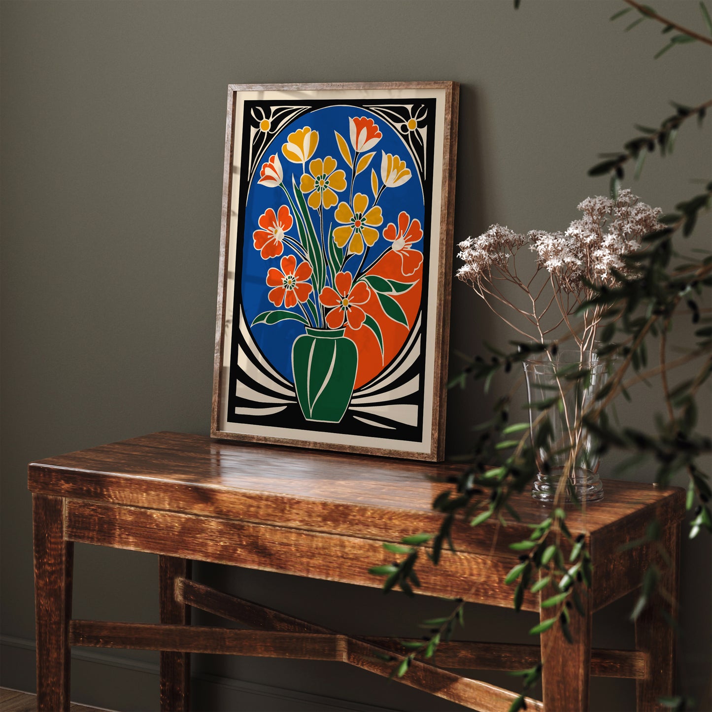 Art Deco Bouquet of Flowers Art Print