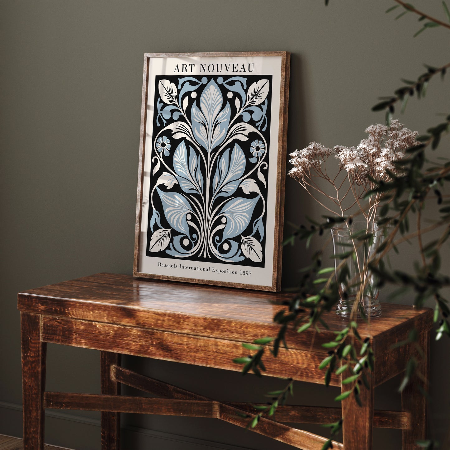 Art Nouveau Abstract Floral Poster