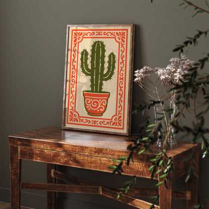 Vibrant Cacti Plant Poster - Mexican Vibes Wall Art Print